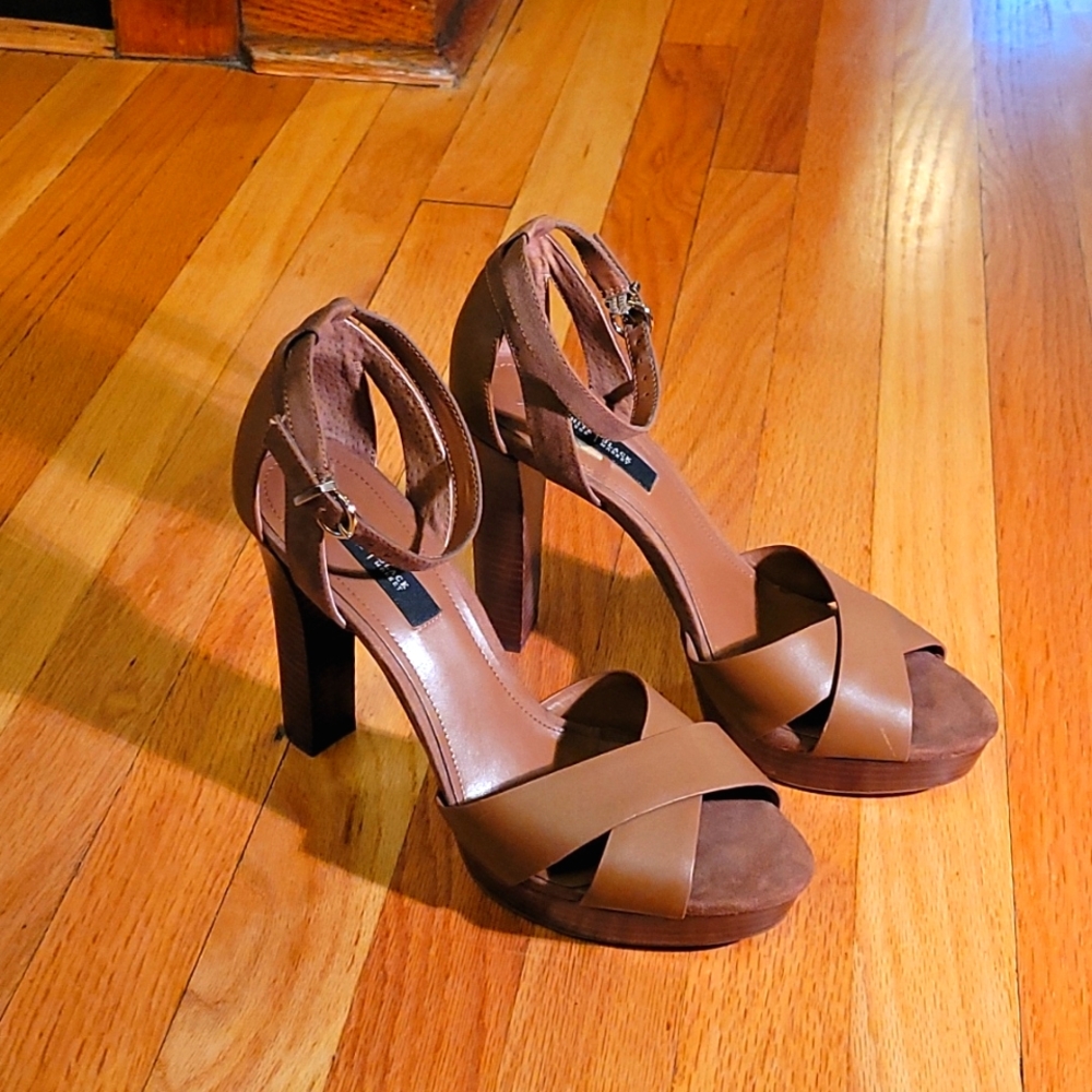 White House Black Market Brown Patent Leather Heel
